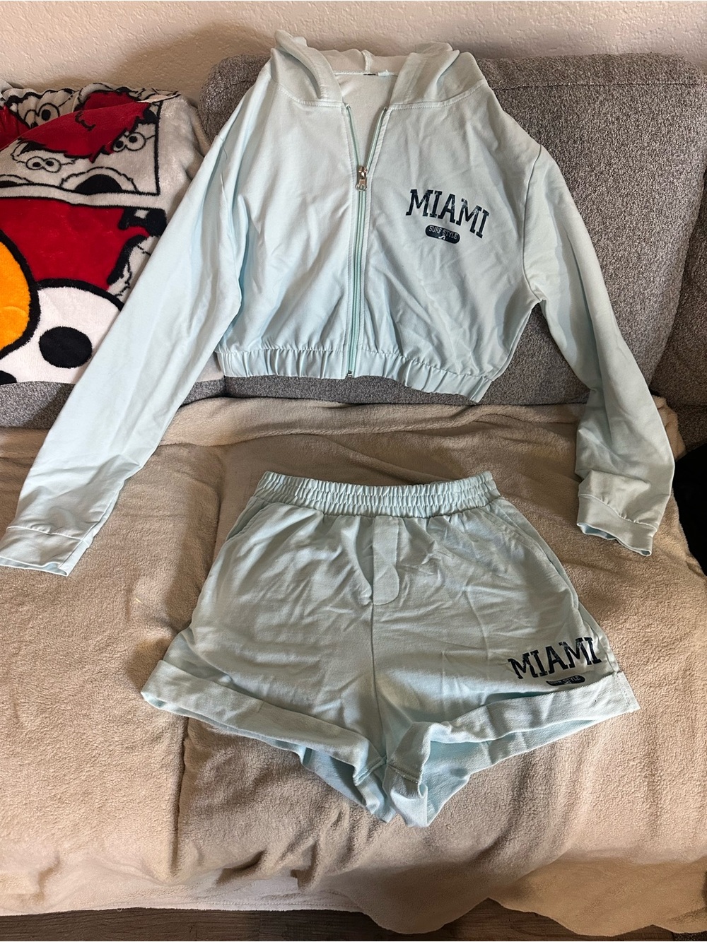 MIAMI Women's Athletic Shorts Set - Light Mint